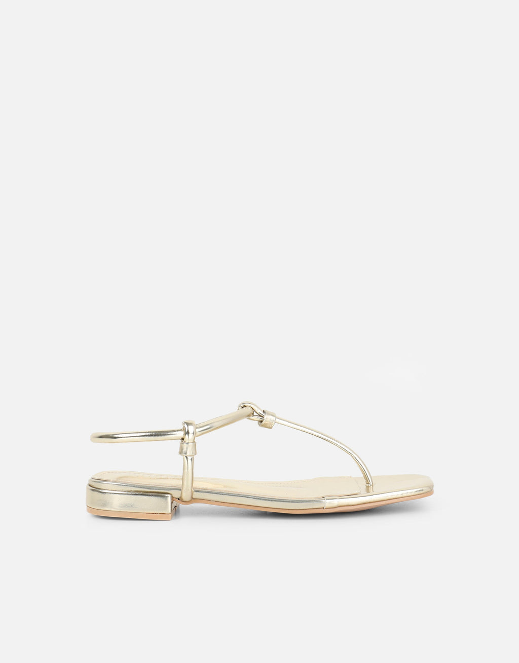 Hanna Gold Flat Strappy Sandals