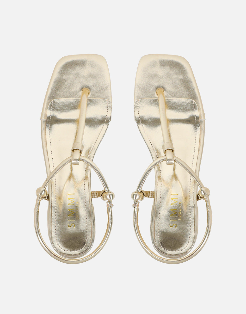 Hanna Gold Flat Strappy Sandals