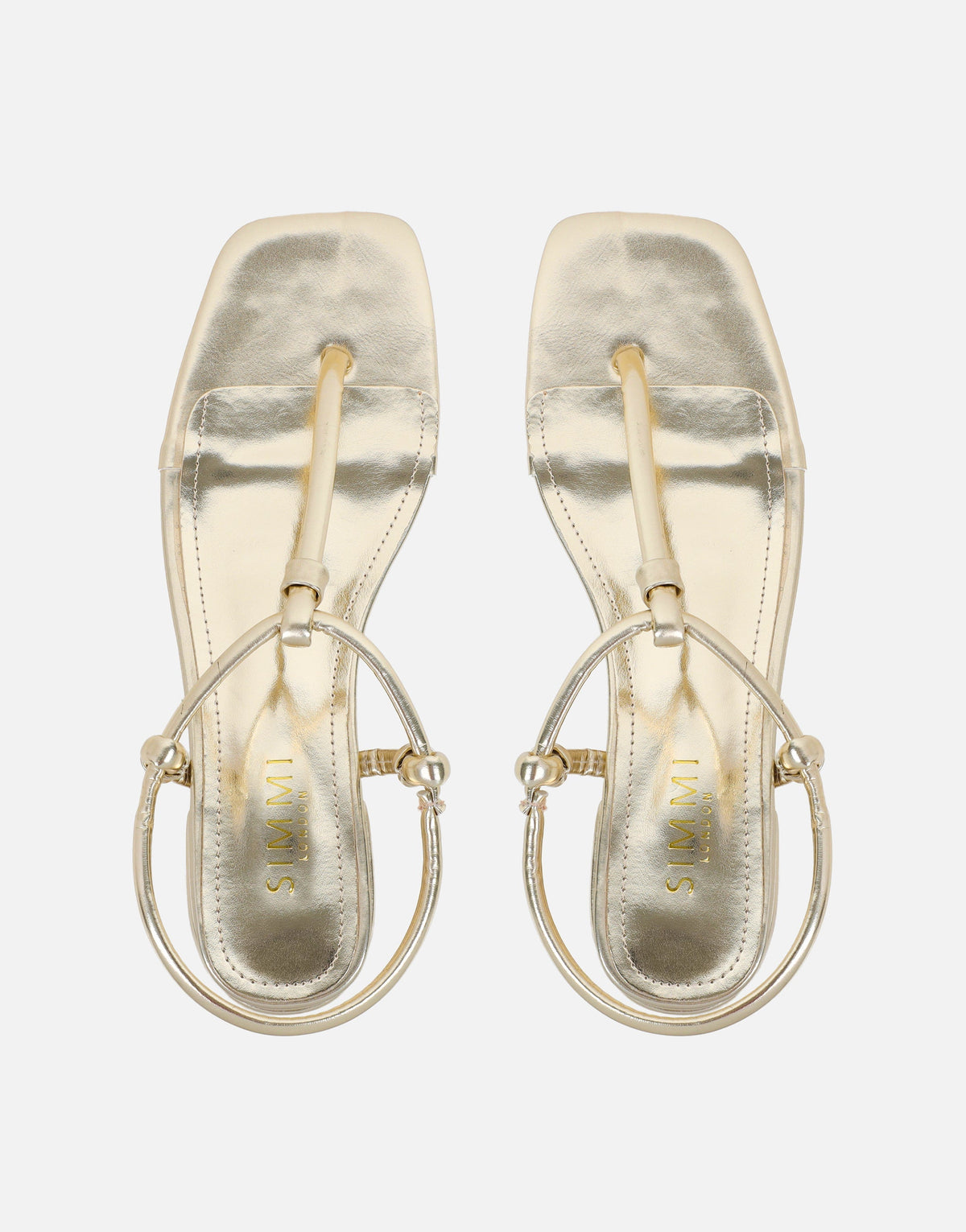 Hanna Gold Flat Strappy Sandals