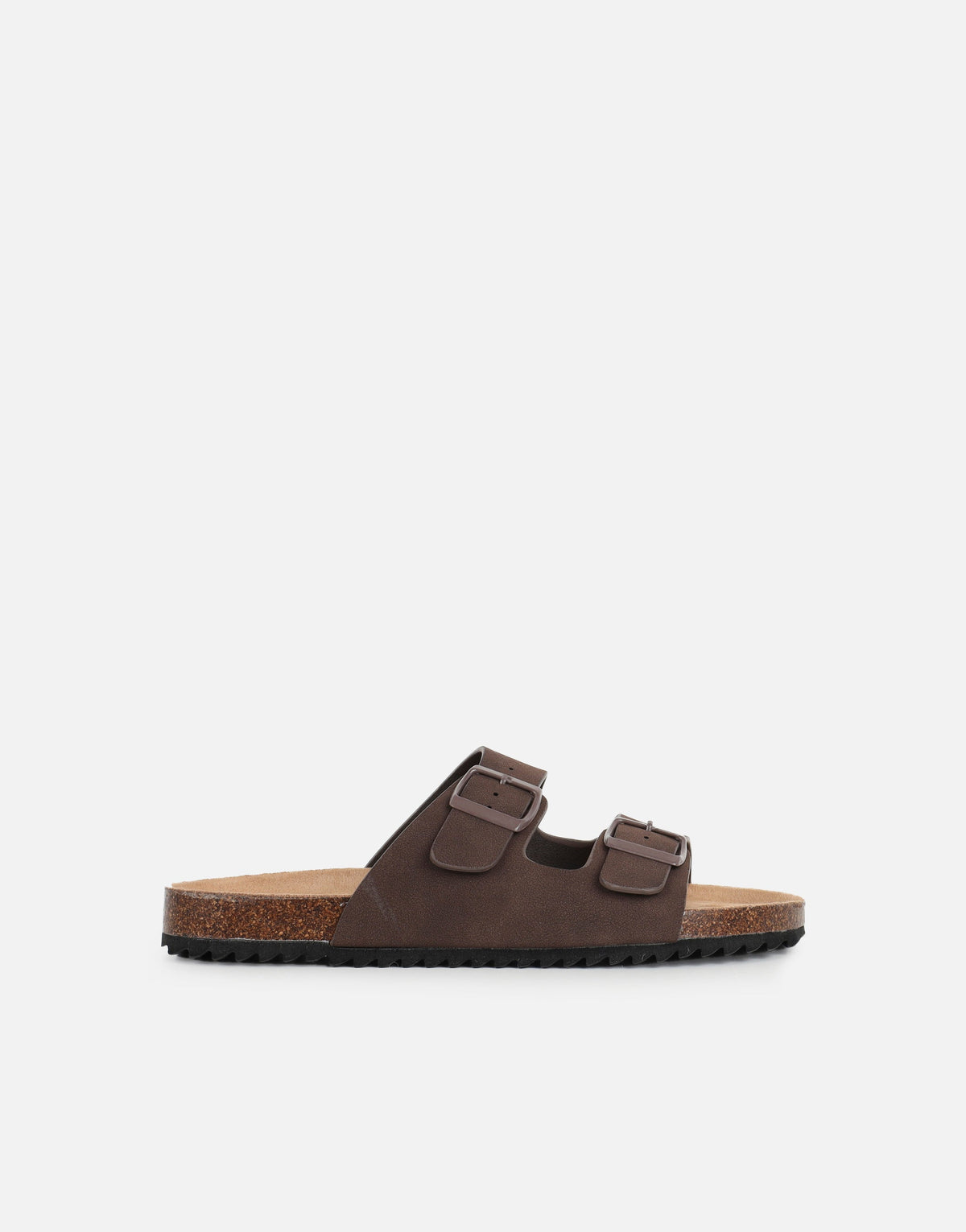 Manny Chocolate Slip On Footbed Flat Sandals