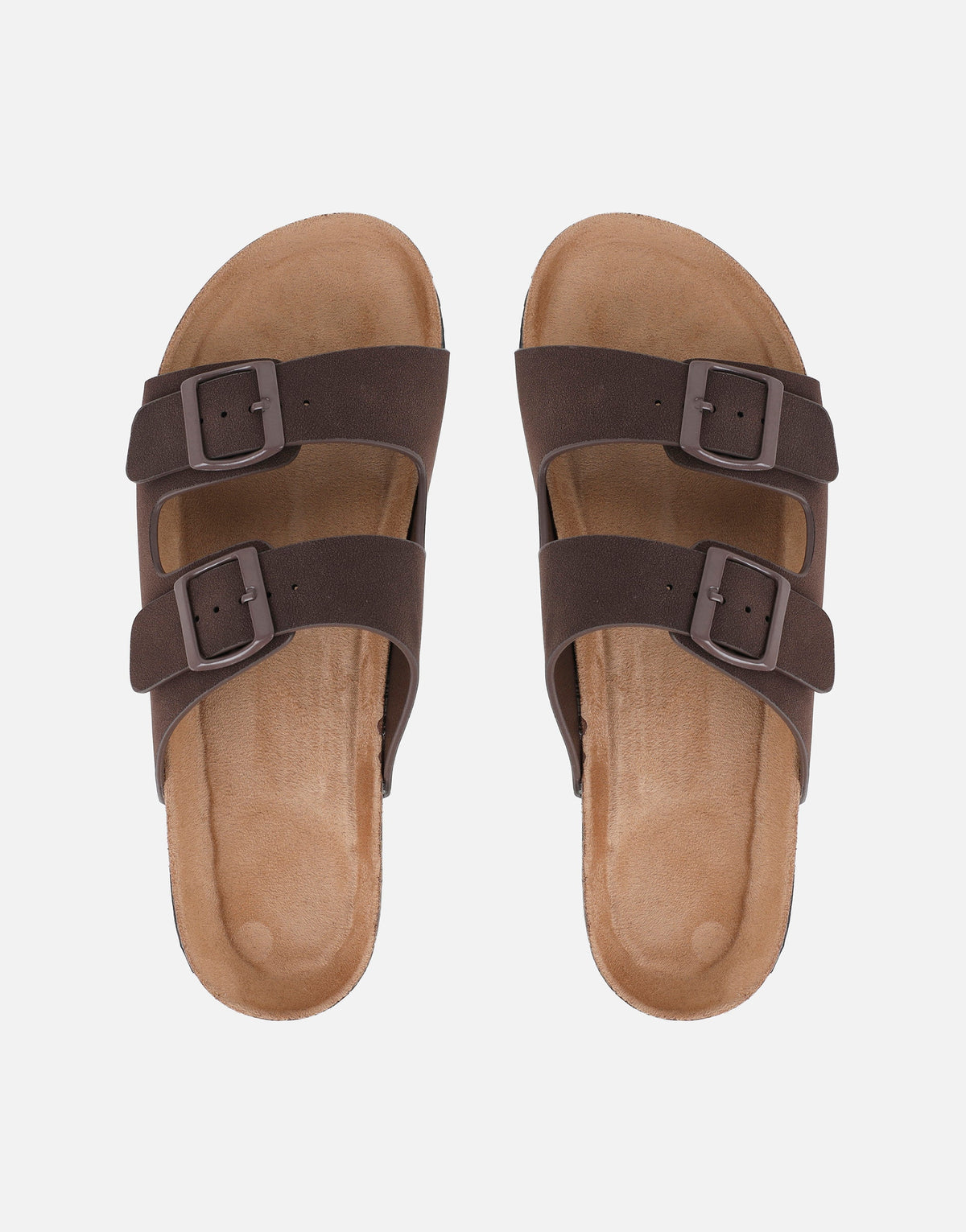 Manny Chocolate Slip On Footbed Flat Sandals
