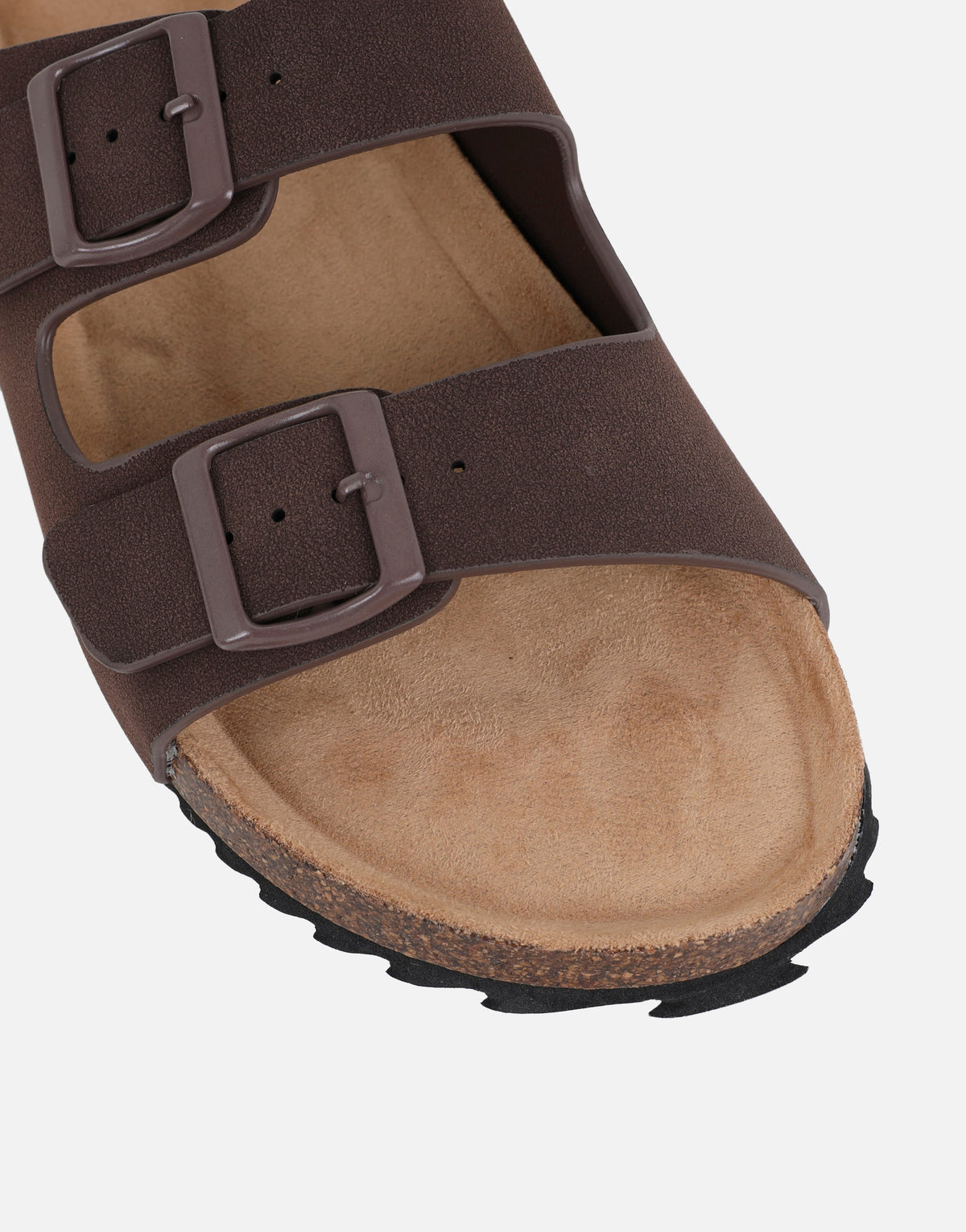 Manny Chocolate Slip On Footbed Flat Sandals