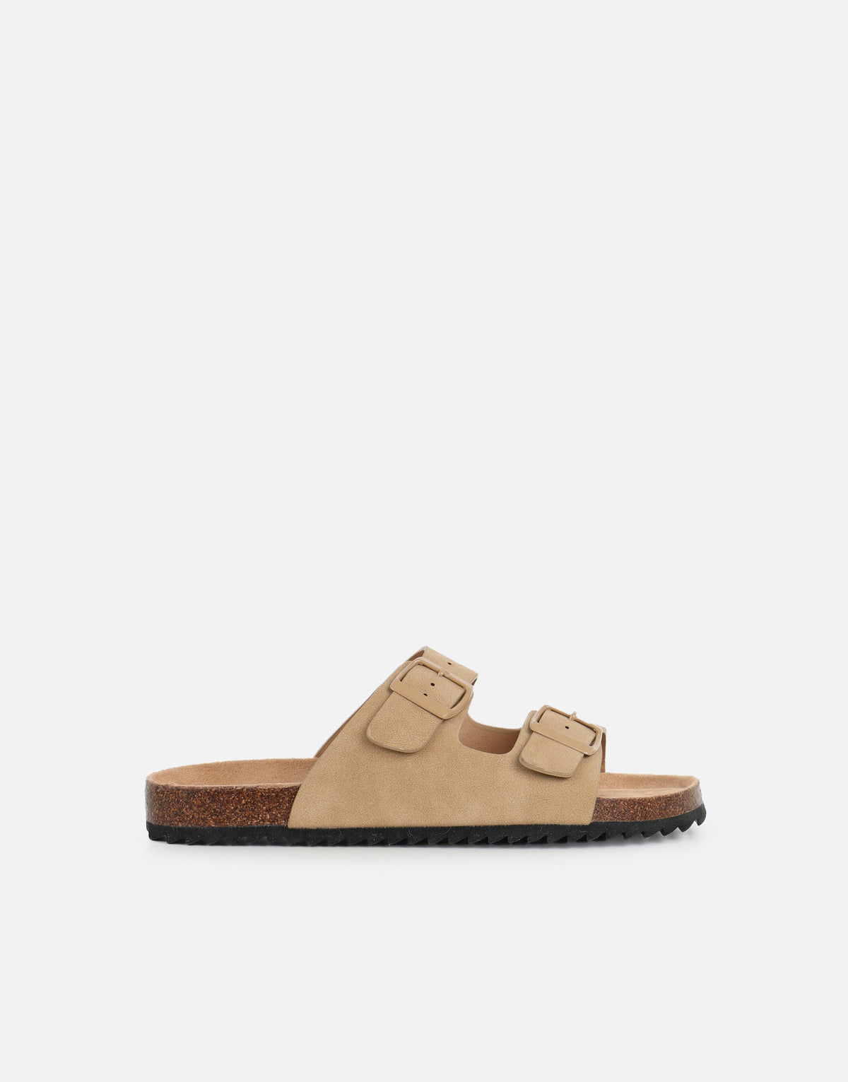 Manny Taupe Slip On Footbed Flat Sandals