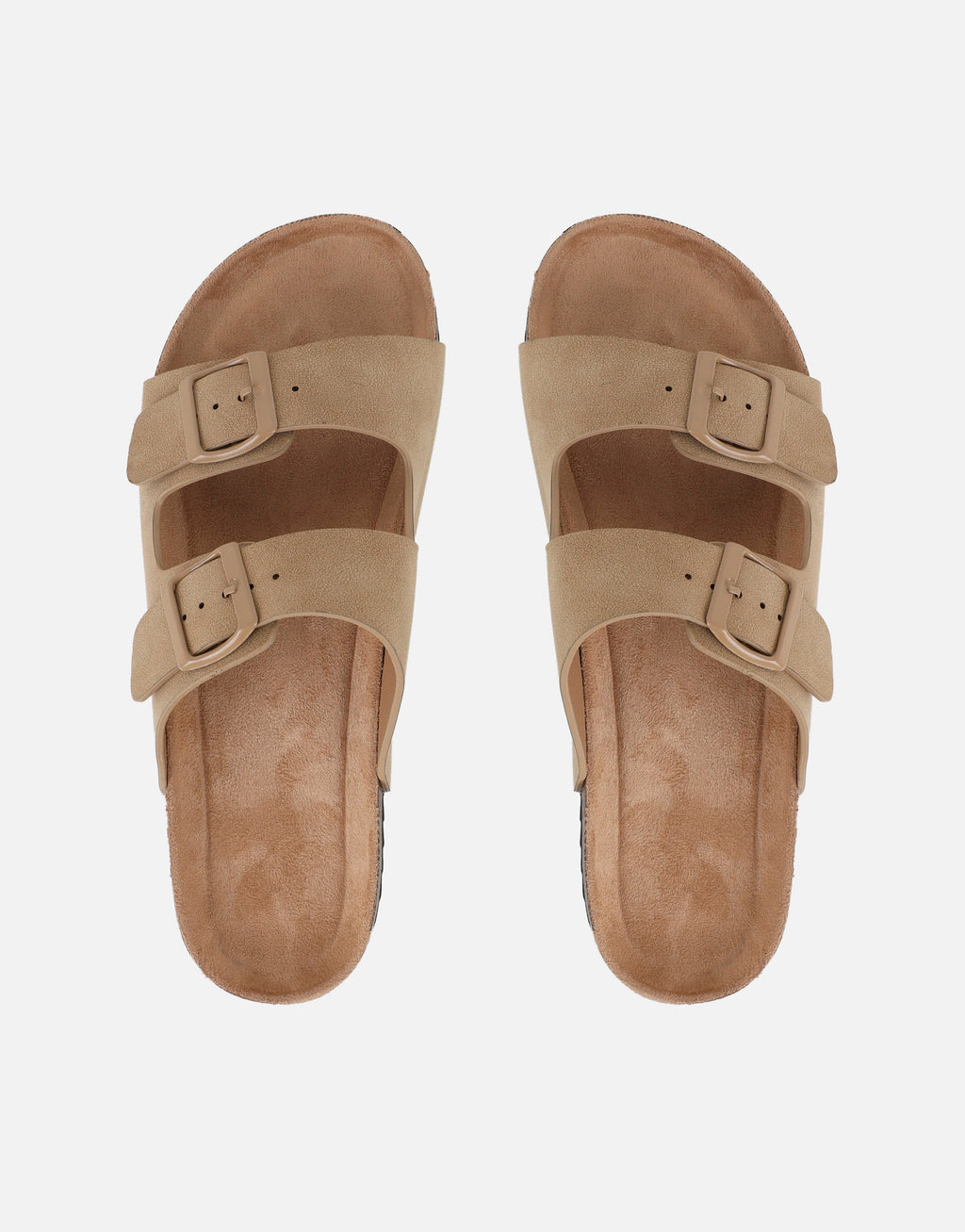 Manny Taupe Slip On Footbed Flat Sandals