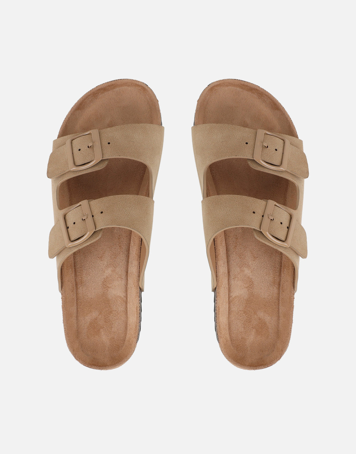 Manny Taupe Slip On Footbed Flat Sandals
