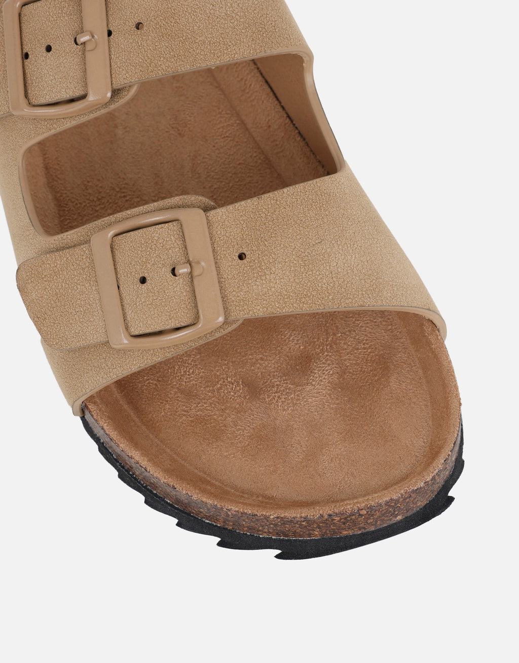 Manny Taupe Slip On Footbed Flat Sandals