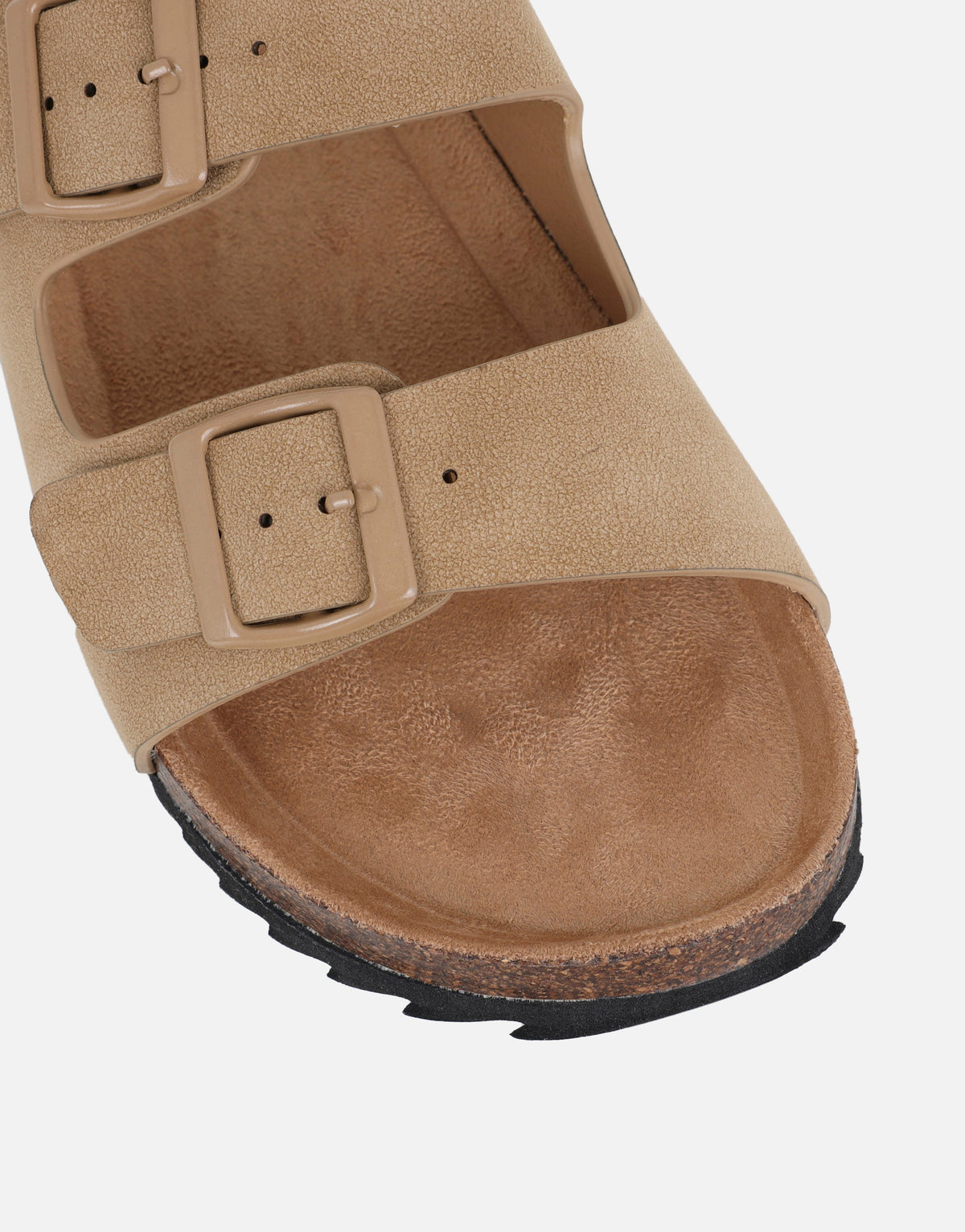 Manny Taupe Slip On Footbed Flat Sandals